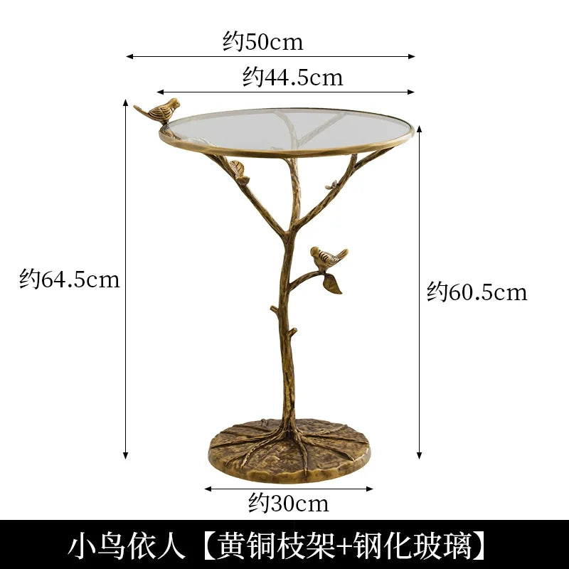 Afralia™ Brass Bird Side Table - Luxury Living Room Sofa Table for Creative Home Decor