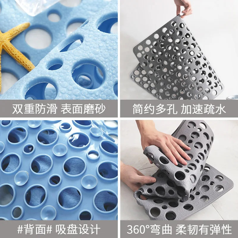 Afralia™ Soft TPE Bath Mat Large Hydrophobic Pad Anti-slip Non-toxic Waterproof Mats