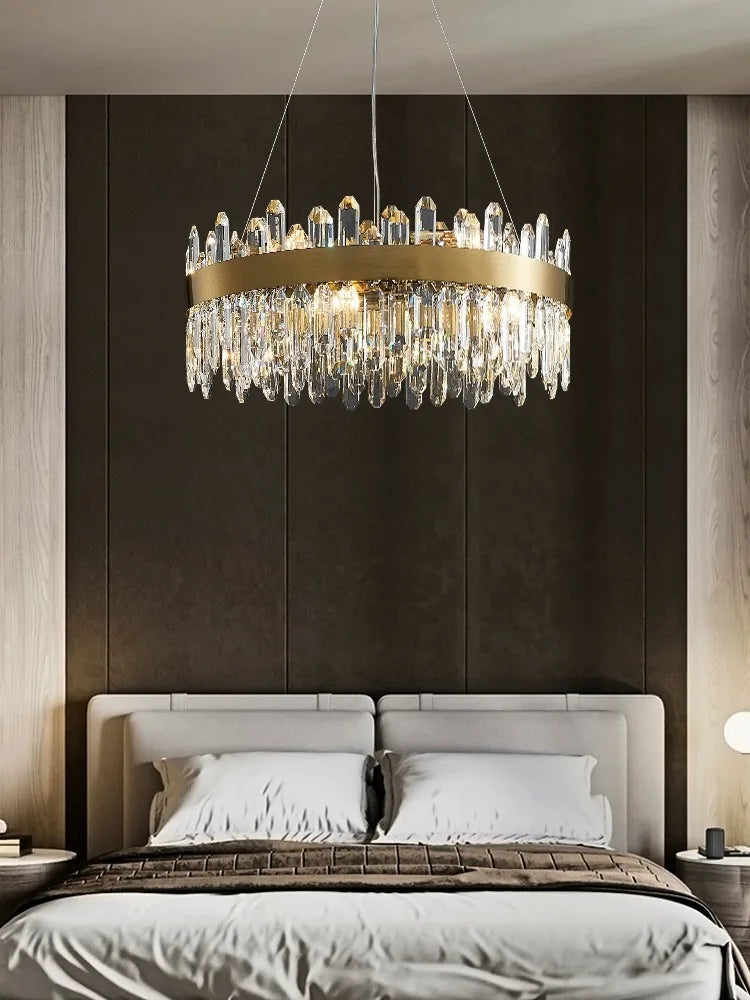 Afralia™ Crystal Chandelier LED Dining Room Light Gold Lustres