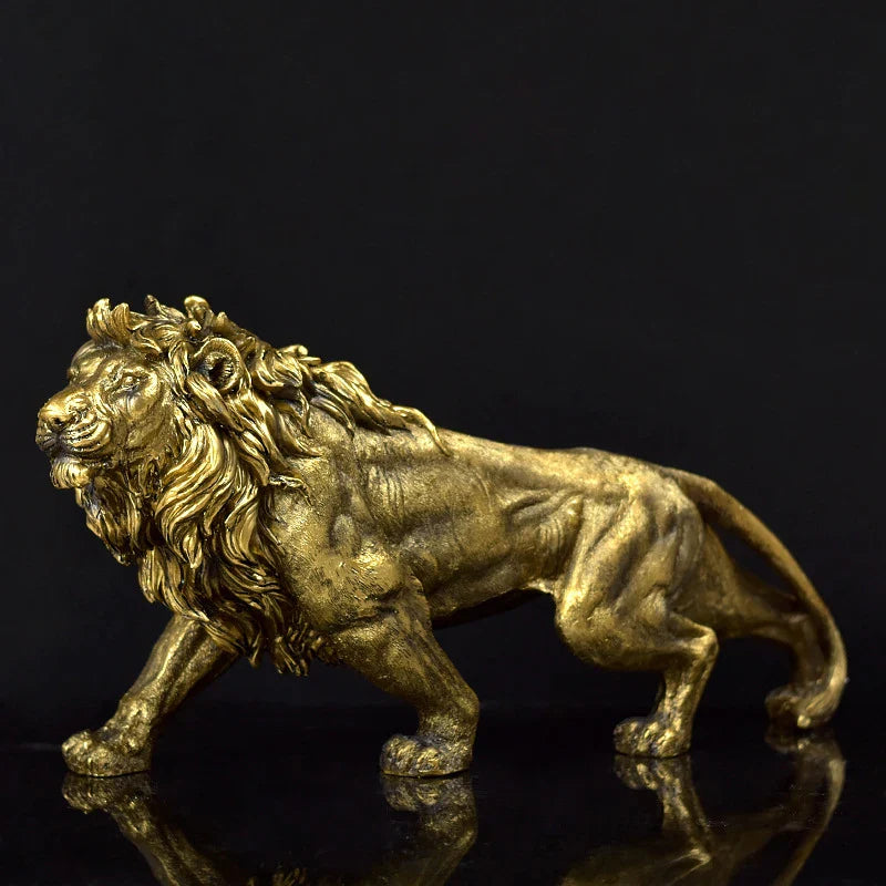 Afralia™ Lion Crown Statue: Abstract Animal Sculpture for Home Décor & Gifts