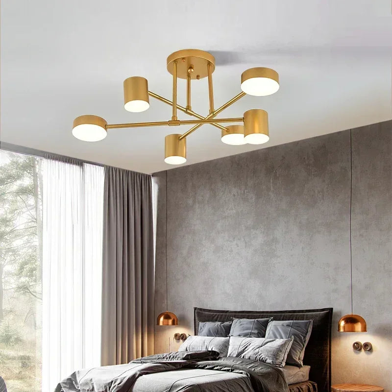 Afralia™ Nordic LED Chandelier Multi Head Ceiling Lamp for Living Room Bedroom