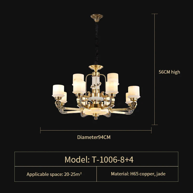Afralia™ Zinc Alloy Jade Chandelier for Luxurious Living Spaces