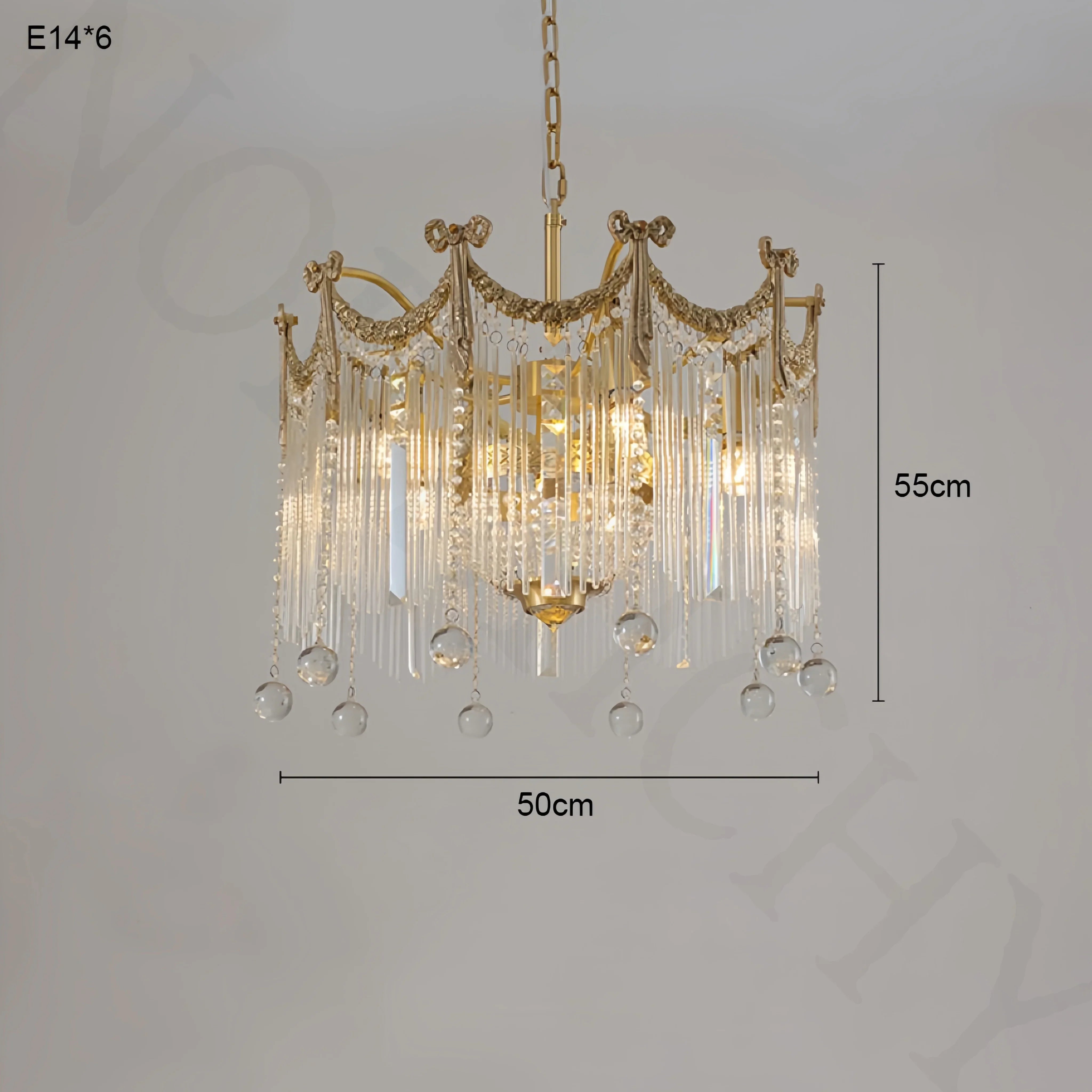 Afralia™ Crystal Tassel Chandelier: French Copper, Artistic Design, High-End Feel for Master Bedroom