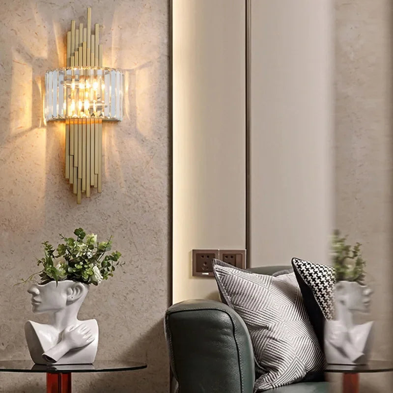 Afralia™ Crystal Wall Sconce Light: Nordic Luxury for Living Room, Corridor, Hall