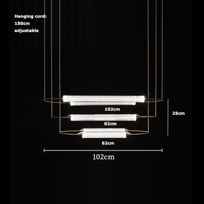 Afralia™ LED Dimmable White Clips Gold Chandelier - Minimalist Art Deco Style