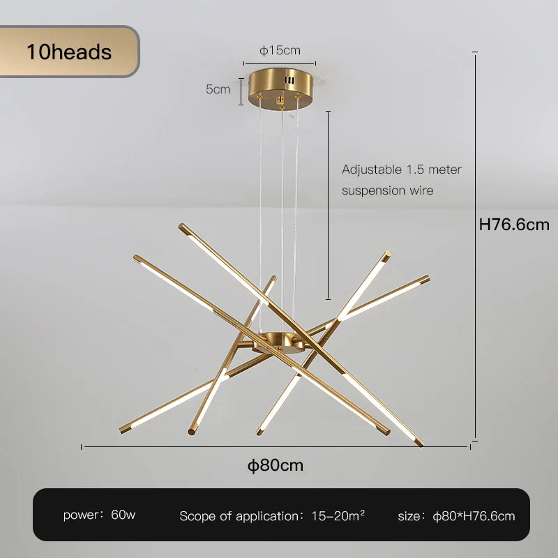 Afralia™ Nordic Geometry LED Chandelier with Remote Control for Living Room and Dining Table