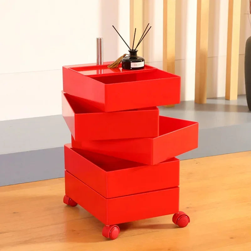 Afralia™ Rotating Side Cabinet Drawer Cosmetics Storage for Bedside, Sofa, or Locker