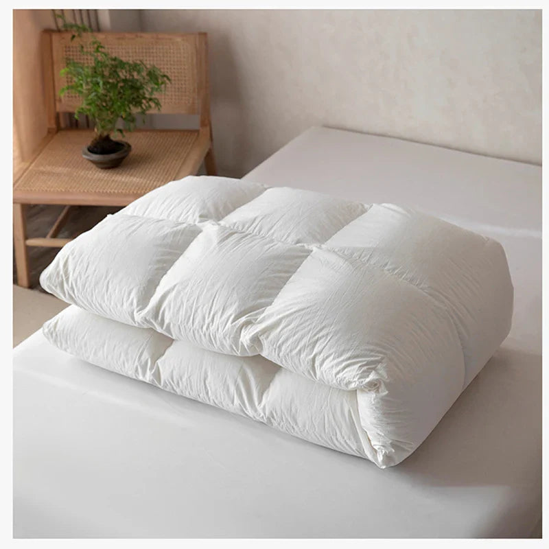 Afralia™ White Goose Down Duvet Quilt Comforter, Summer Throws, Thin or Thick Blanket