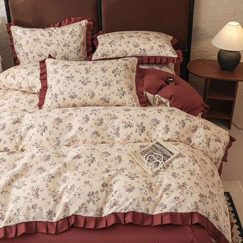 Afralia™ Princess Cotton Bedding Set - All Seasons Comforter Kit