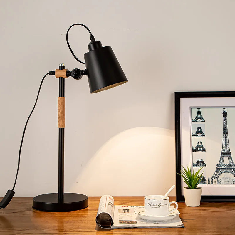 Afralia™ Adjustable Desk Lamp for Children's Bedroom Study, Nordic Style Black White décor