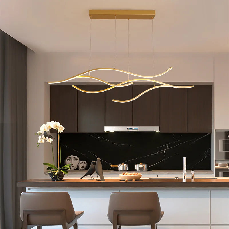 Afralia™ Modern Minimalist LED Chandelier for Dining Room and Bar Lighting