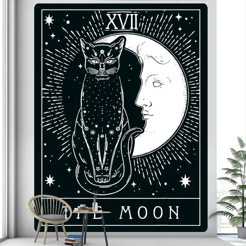 Afralia™ Tarot Card Psychedelic Tapestry Wall Hanging for Bohemian Home Decor