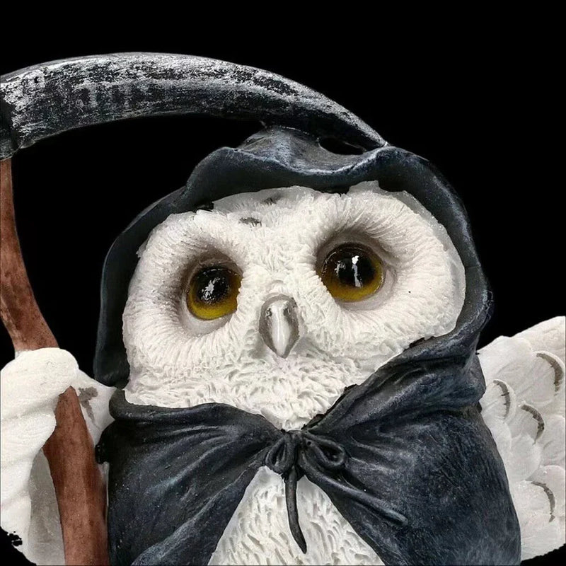 Afralia™ Gothic Owl Reaper Sculptures Grim Statue Halloween Home Decor