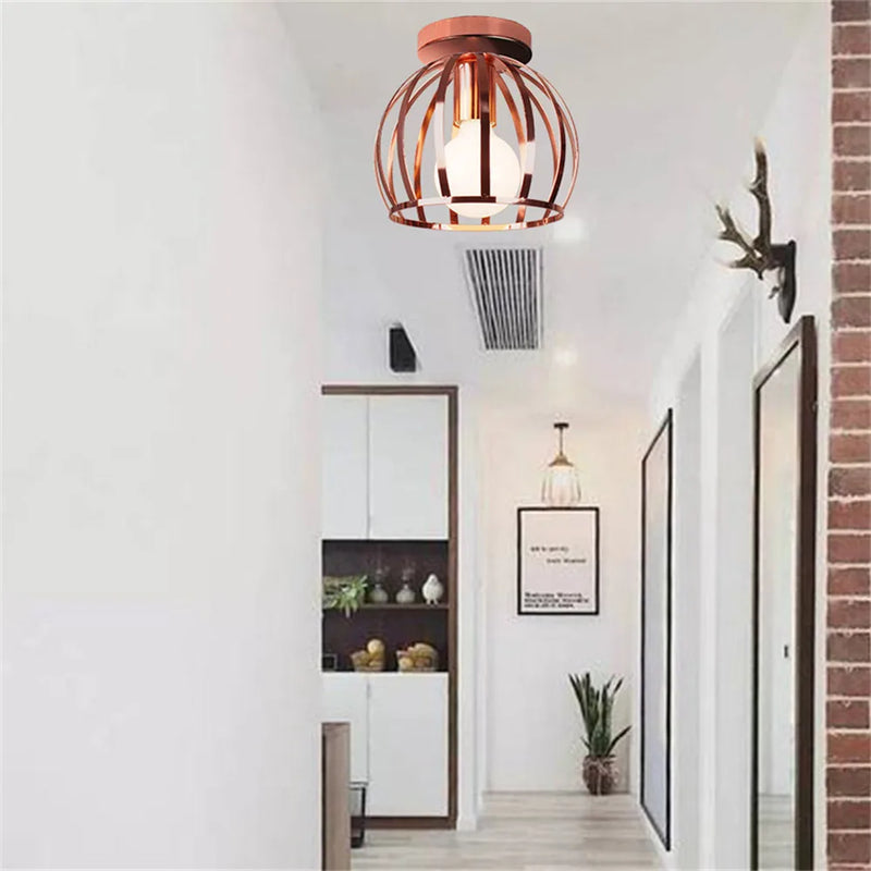 Afralia™ Rose Gold Iron Ceiling Light Modern Fixture for Hallway Entrance Aisle