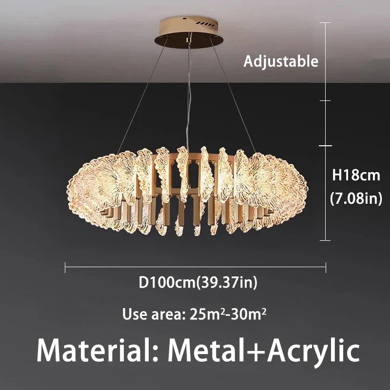 Afralia™ Gold Bloom Coral Ceiling Chandelier, LED Pendant Light for Living Room.