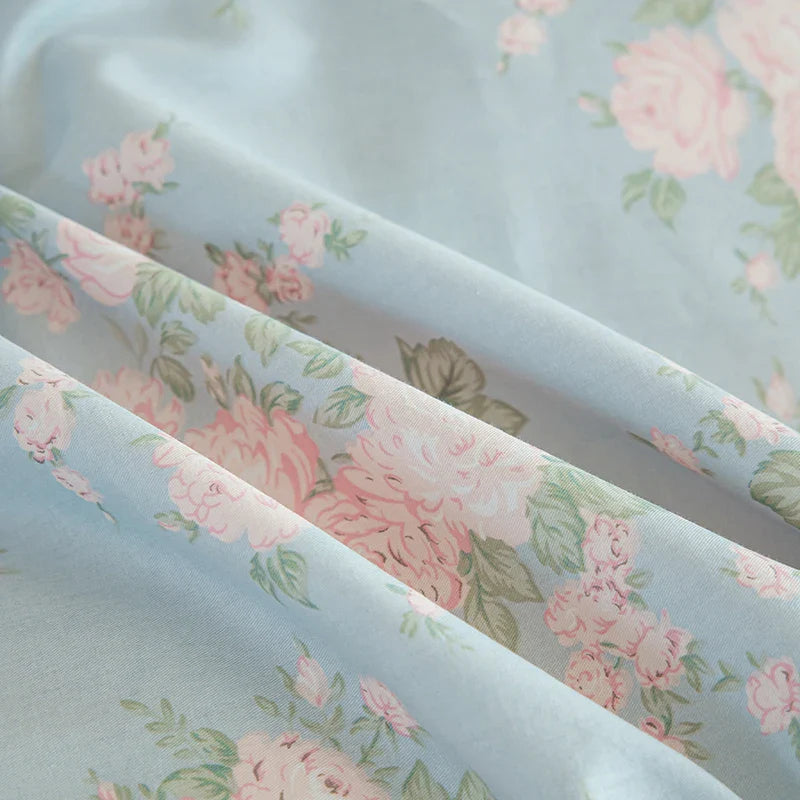 Afralia™ Floral Cotton Bedding Set - Single to King Sizes - Duvet Cover, Sheet, Pillowcases