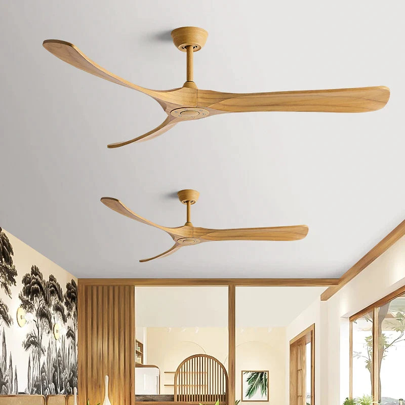 Afralia™ 70" Black American Modern Wooden Blade Ceiling Fan for Indoor Restaurant