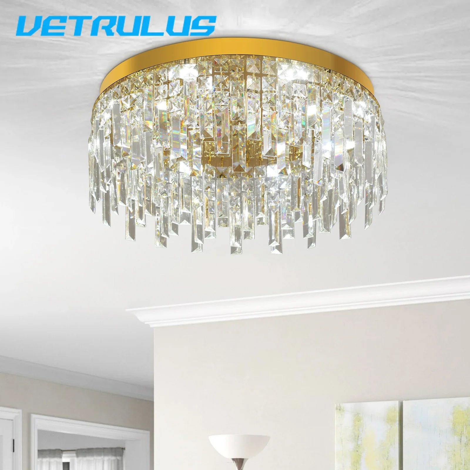 Afralia™ Crystal Ceiling Chandelier: Modern LED Round Pendant Lamp for Luxury Home Decor