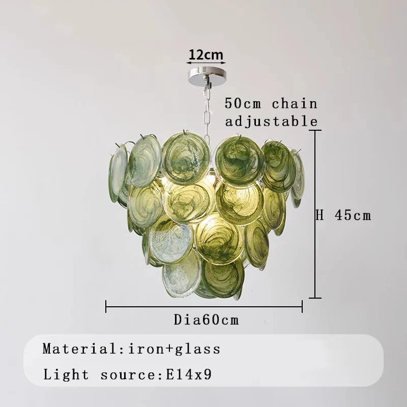 Afralia™ Pink Glass Italian Style Chandelier for Living Room, Dining Room, Girls Room