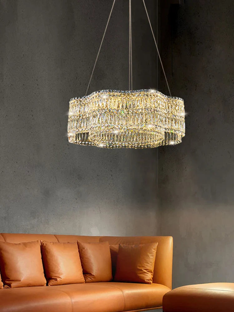 Luxury Crystal Chandelier by Afralia™ | Modern Living Room Pendant Lamp