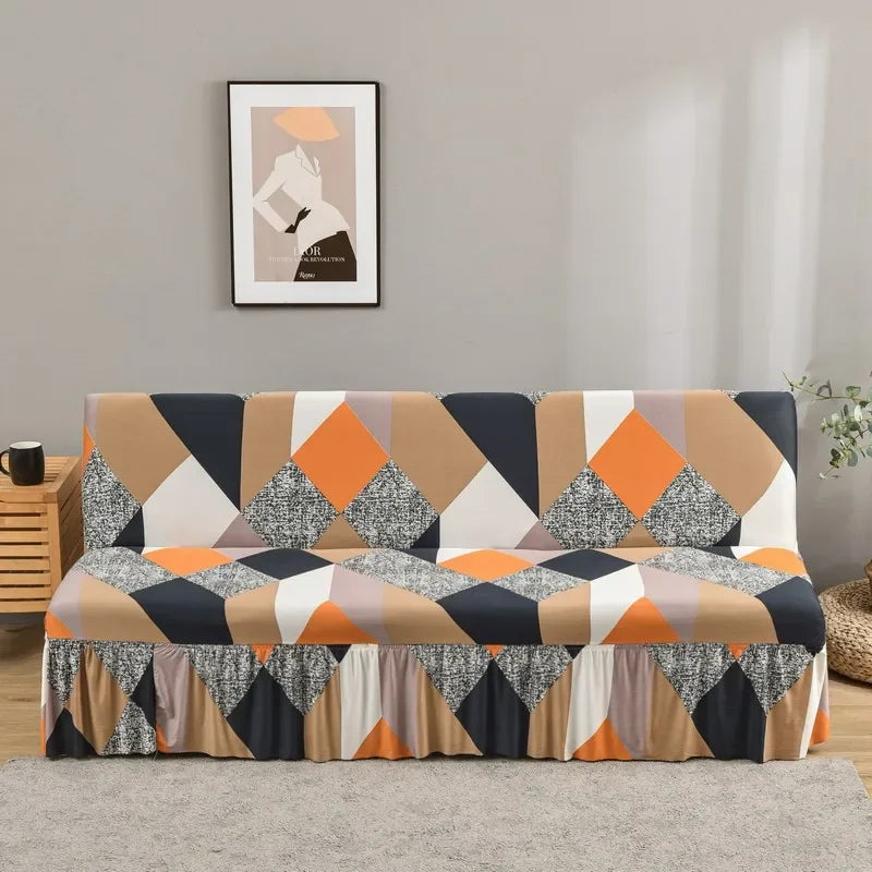 Afralia™ Elastic Armless Futon Sofa Cover Slipcovers