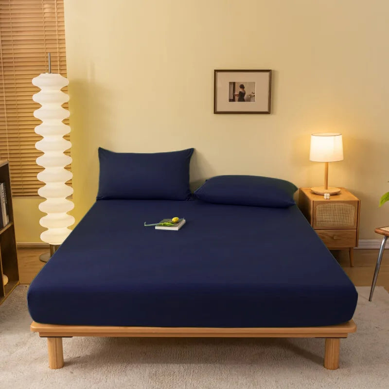 Afralia™ Cozy Solid Color Fitted Sheet - All Seasons Mattress Cover