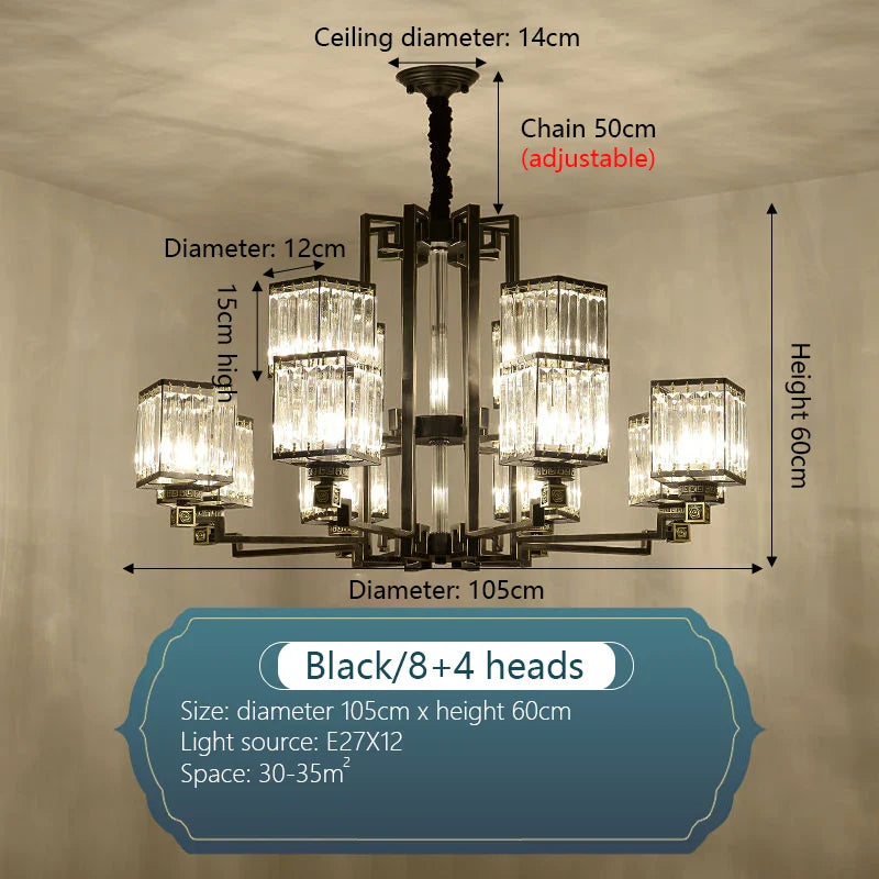 Afralia™ Luxury Crystal Chandelier for Living Room Dining Bedroom Hall Home Lighting
