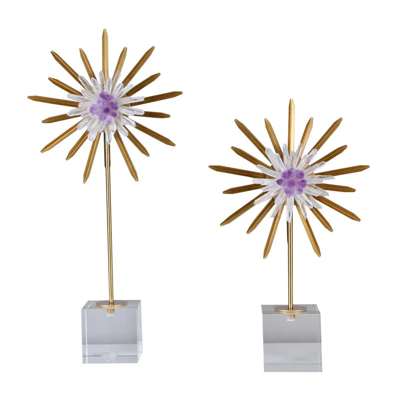 Afralia™ Nordic Sunflower Crystal Living Room Decor for a Luxe Villa Hotel Ambiance