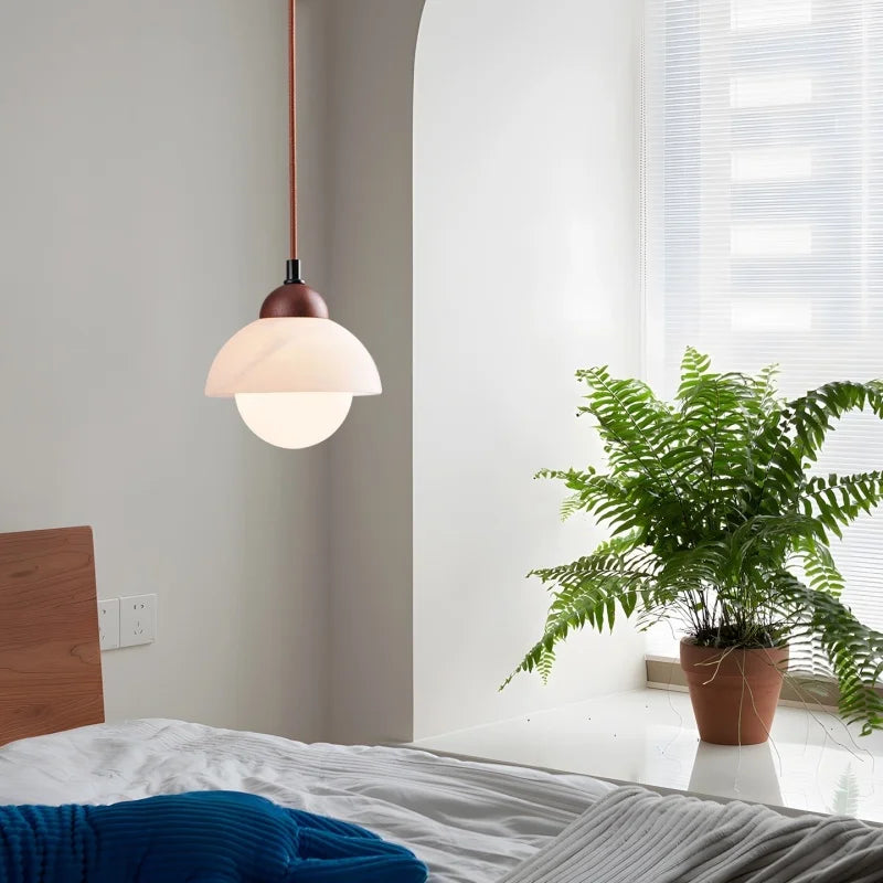 Afralia™ Cream Marble LED Pendant Light: Modern Nordic Hanging Lamp for Living, Bedroom, Kitchen
