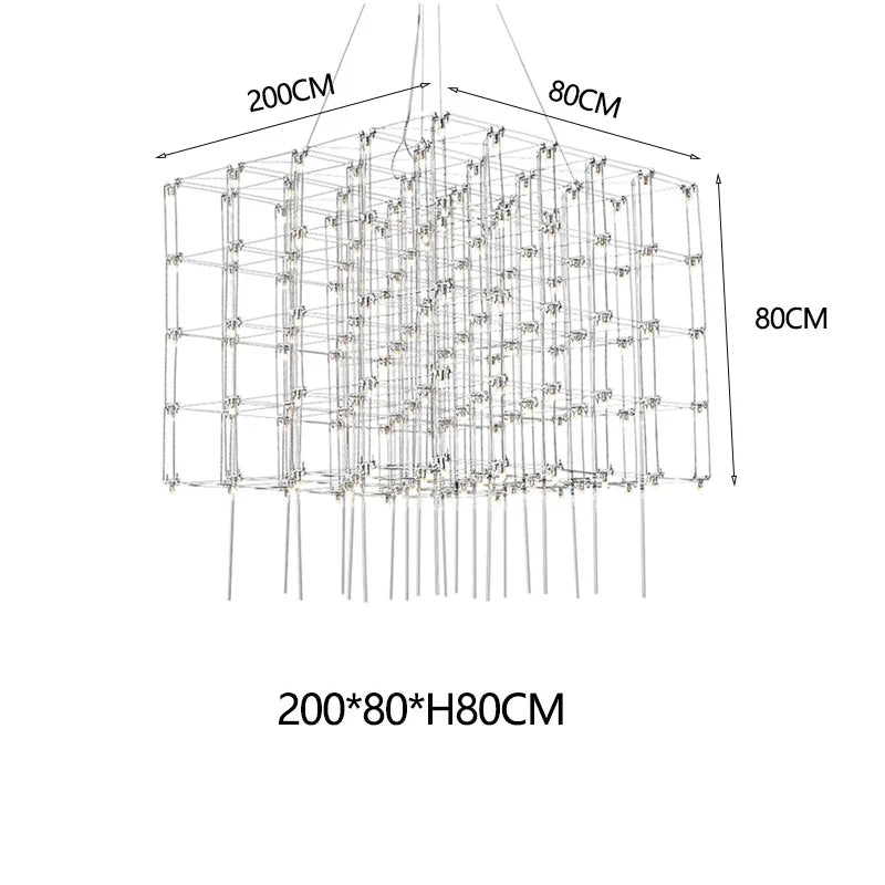 Afralia™ Sky Starlight Cube Chandelier for Living Room, Restaurant, Hotel Lobby, Bar, and Sales Department