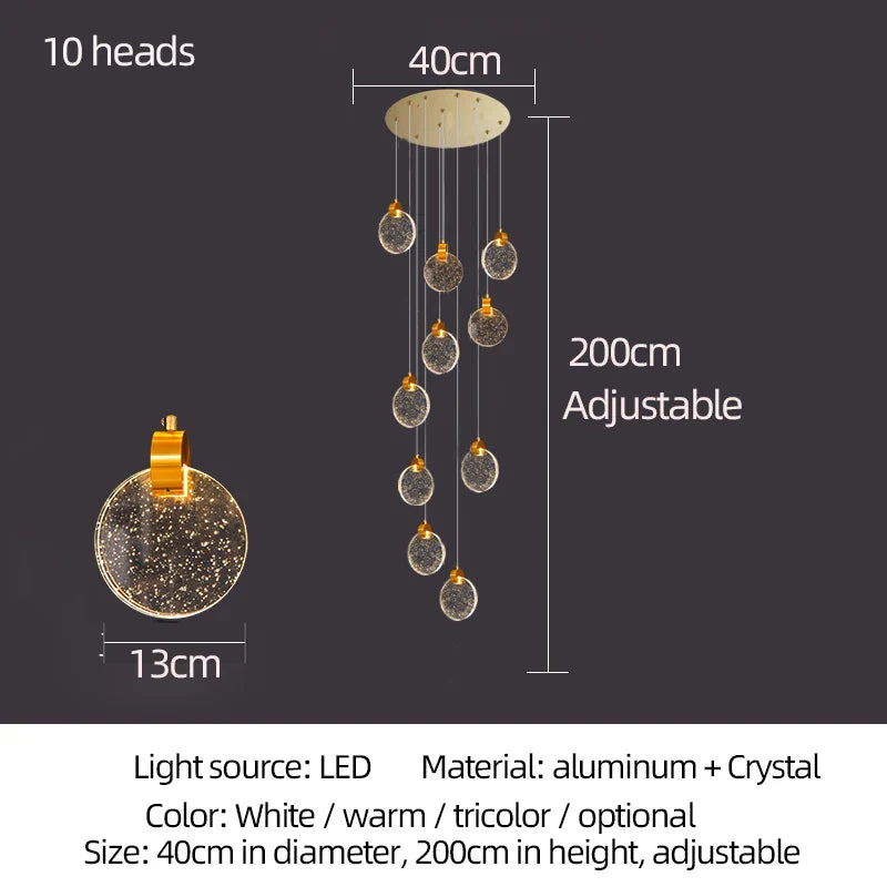 Afralia™ Crystal LED Chandelier for Modern Living Room Decor