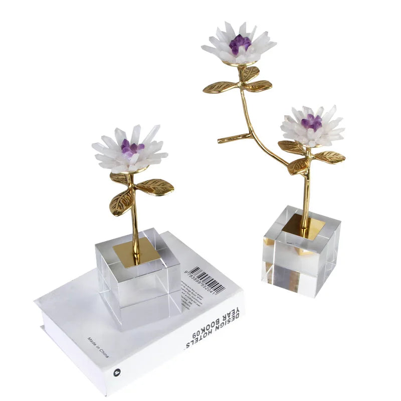 Afralia™ Crystal Flower Branch Desk Ornament