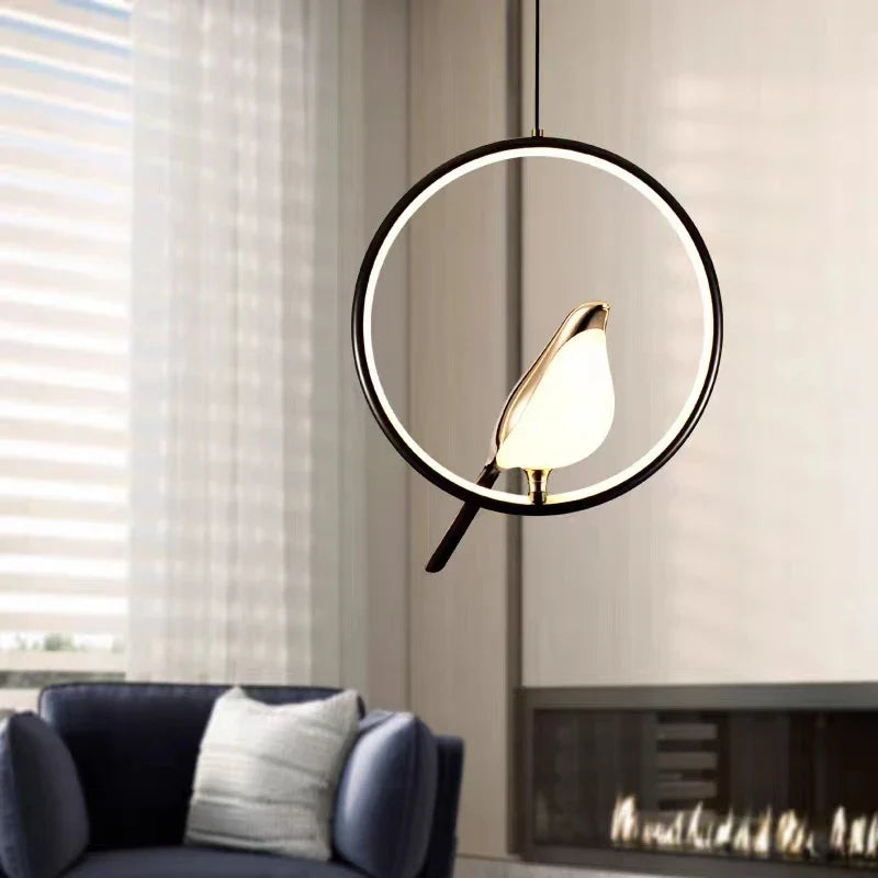 Afralia™ Nordic Magpie Bird Pendant Lights for Bedroom Dining Room Kitchen Decor