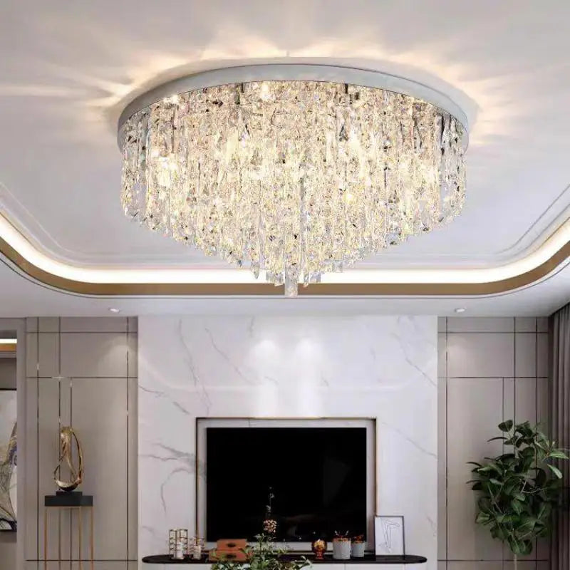 Afralia™ Modern Crystal LED Ceiling Chandelier Lighting Fixture