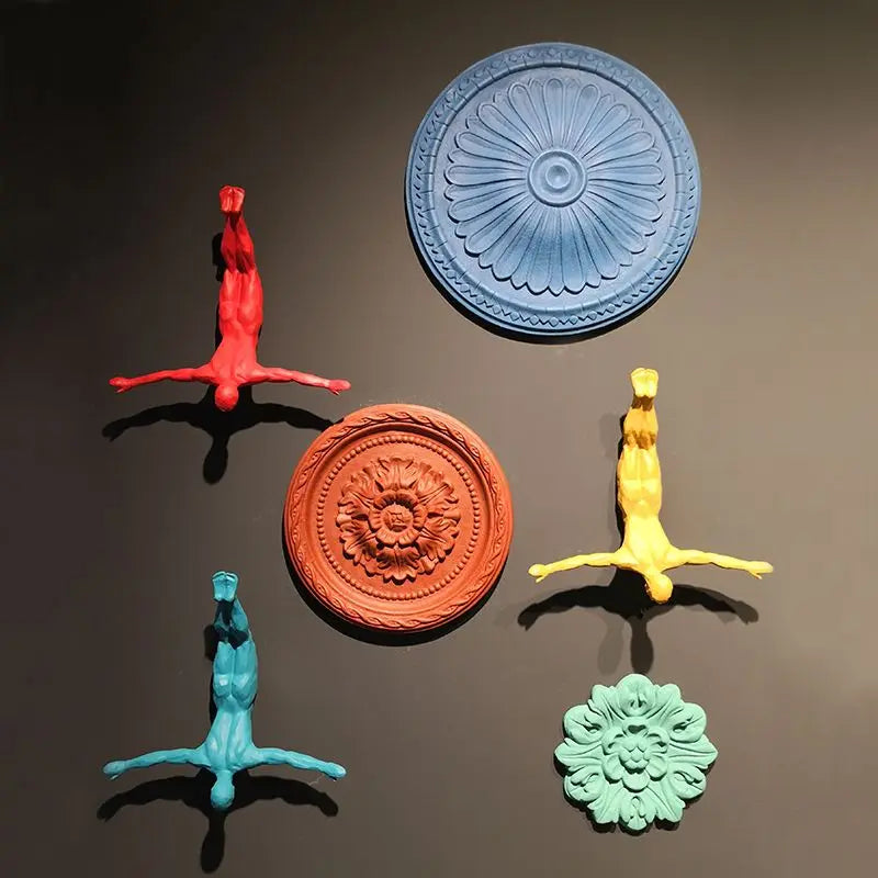 Afralia™ Bungee Jumper Wall Sculpture: Industrial Style Sporty Figurine for Living Room Decor