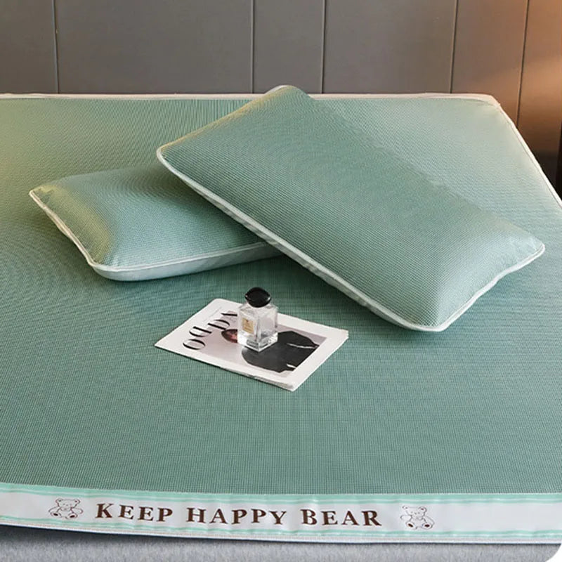 Afralia™ 1800D Cooling Fibres Bed Mat & Pillowcases Set for Summer Nights