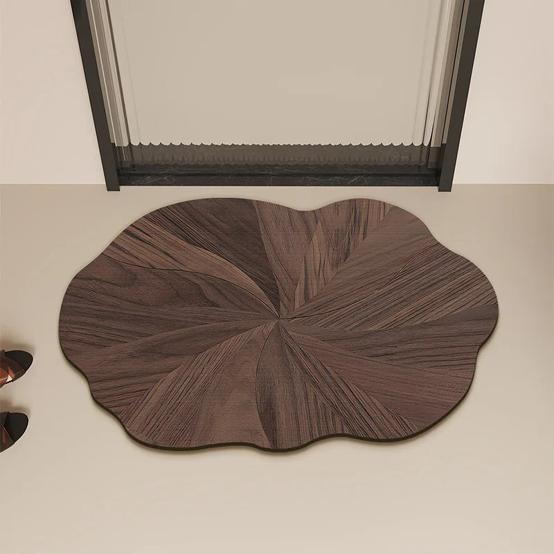 Afralia™ Wood Grain Diatom Bathroom Mat | Non Slip Water Absorbing Floor Rug