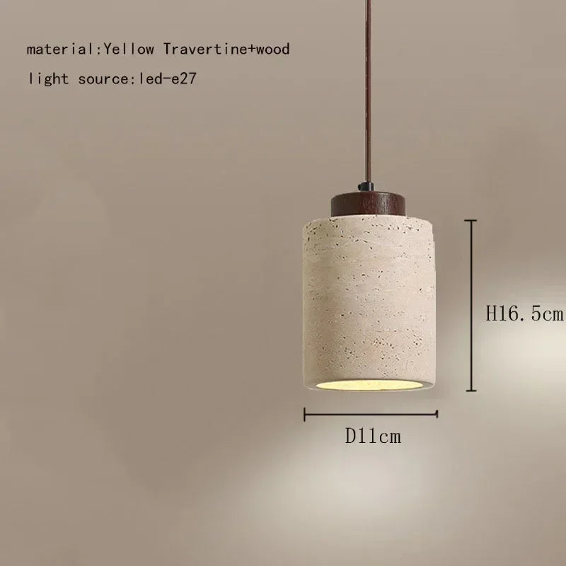 Afralia™ Elegant Wabi Sabi Travertine Pendant Lamp for Dining Desk & Kitchen Island