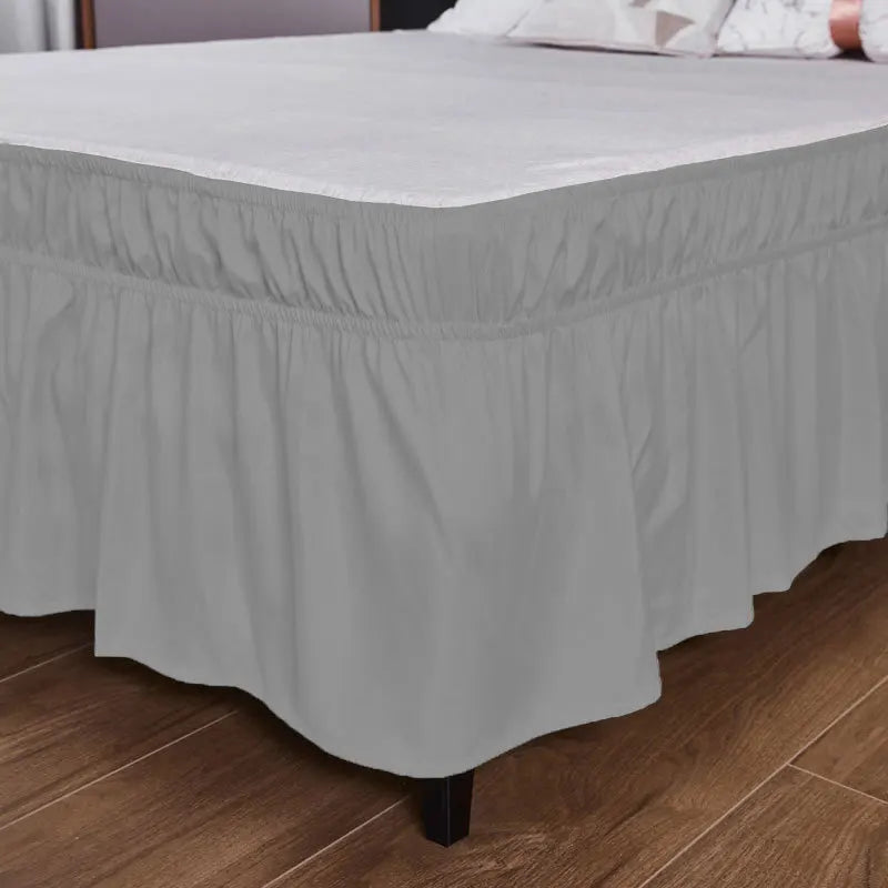 Afralia™ Ruffled Bed Skirt - Queen King Full Size - Solid Color - Adjustable Elastic Band