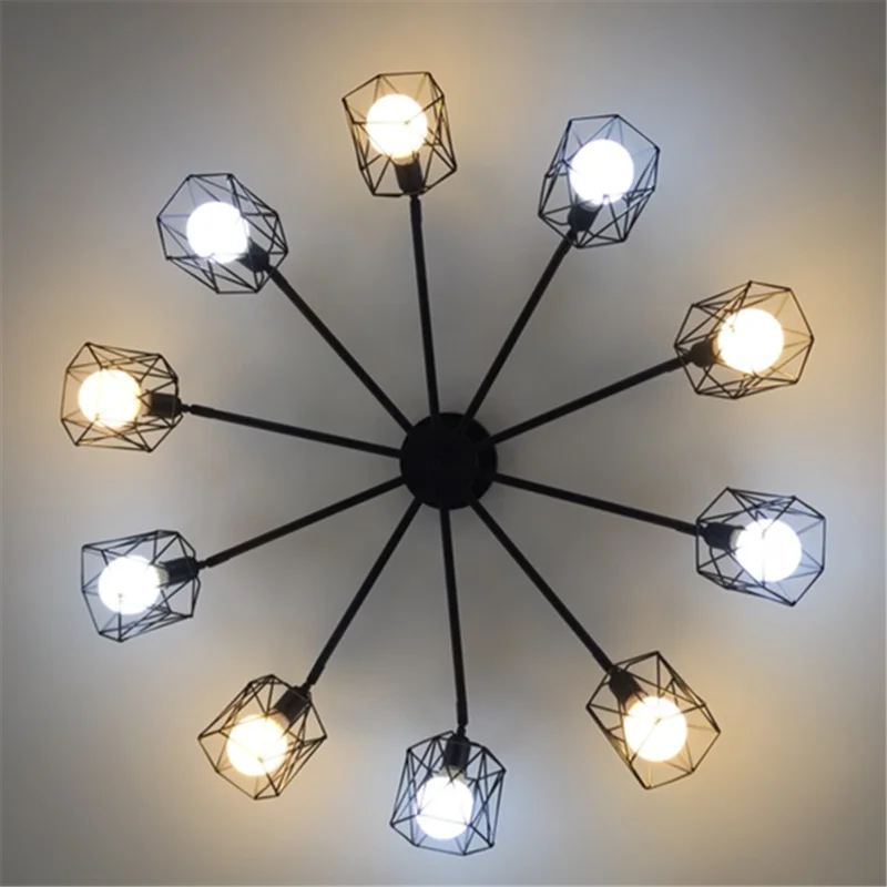 Afralia™ Vintage Loft Chandelier E27 Ceiling Lights for Kitchen Bedroom Living Room