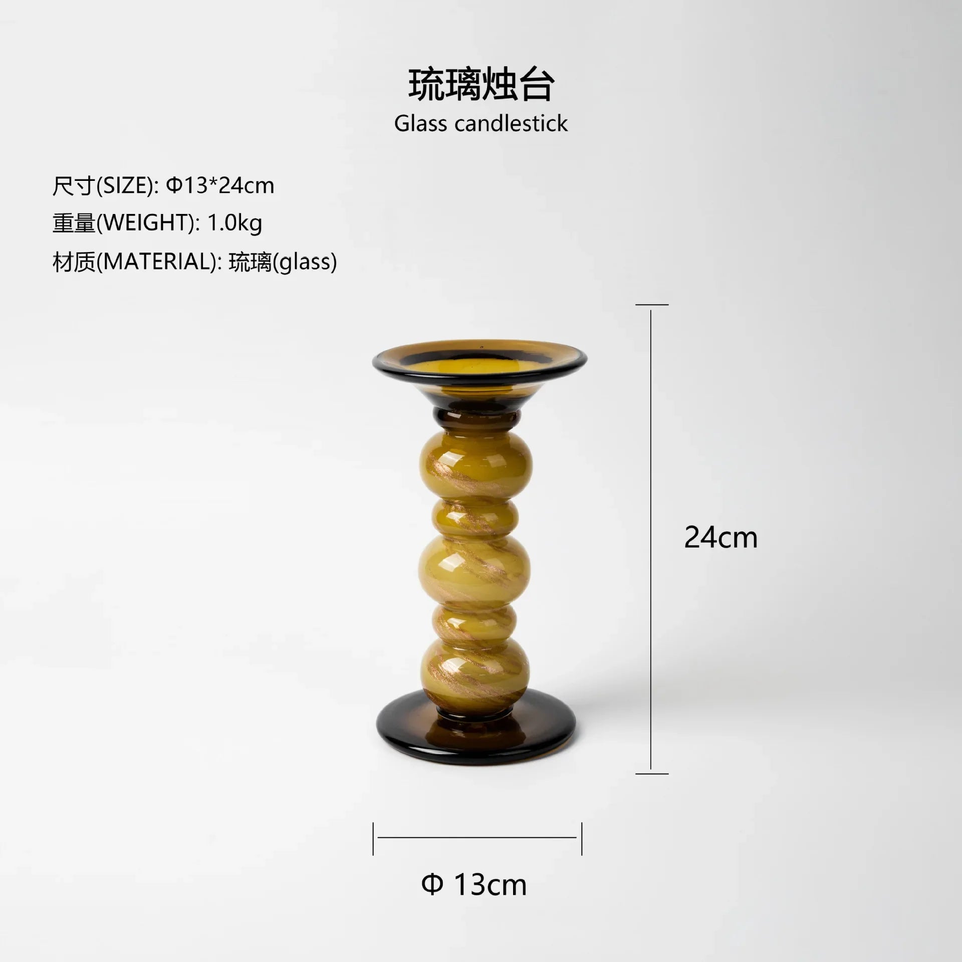 Afralia™ Glass Candlestick Geometric Pebbles Candle Holder for Wedding Centerpieces