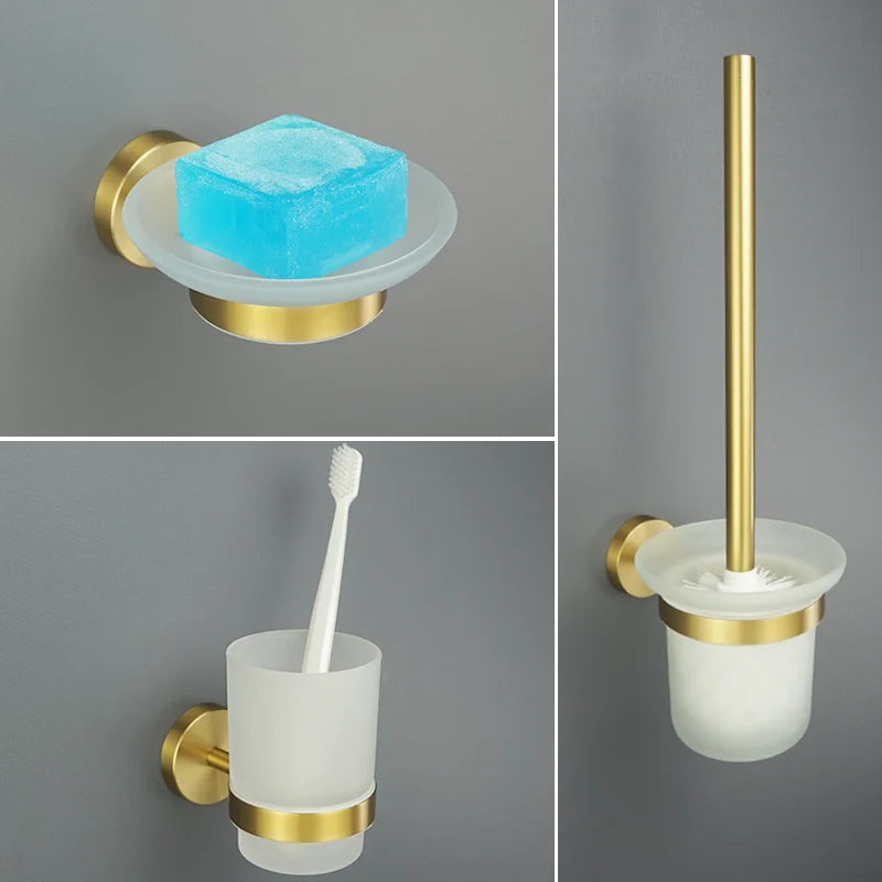 Afralia™ Brushed Gold Bathroom Accessories Set