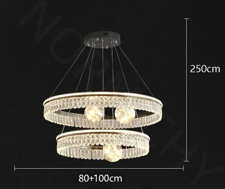 Afralia™ LED Rings Pendant Light Chandelier for Living Room and Dining Room