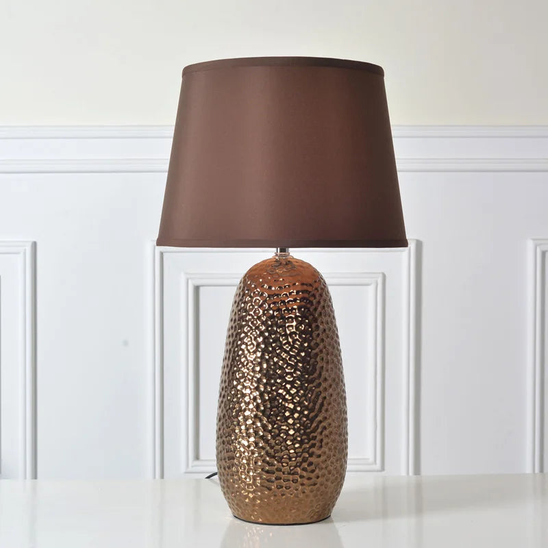 Afralia™ Warm Coffee Ceramic Desk Lamp: American Minimalist Modern Nordic Decor