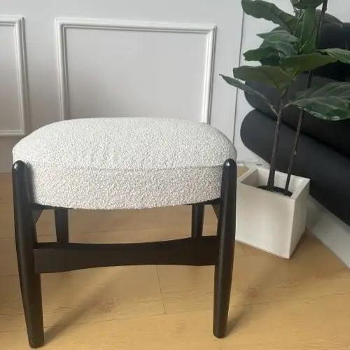 Afralia™ Ash Wood Makeup Bench Dressing Chair for Small Spaces