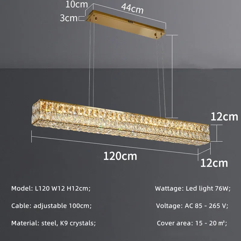 Afralia™ Crystal Steel LED Pendant Light | Modern Dining Room Hanging Lamp