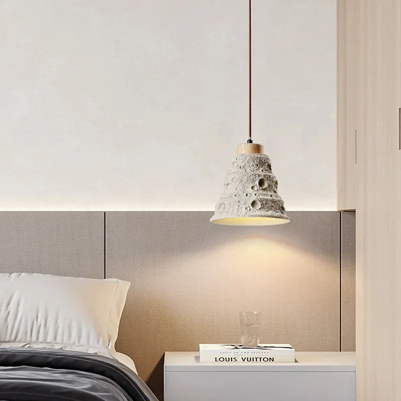 Afralia™ Modern Retro Cement Irregular Pit Pendant Lights for Restaurant Bedroom Living Room