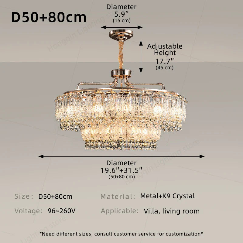 Afralia™ Crystal Chandelier Modern Luxury Pendant Light for Kitchen Island Living Room Hallway