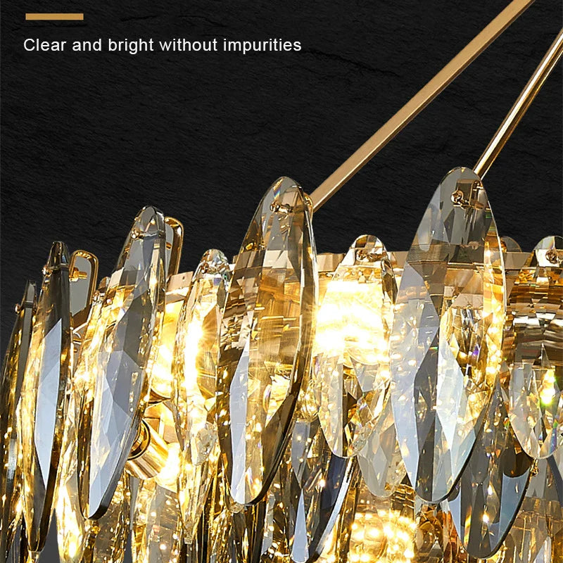 Afralia™ Crystal Chandelier Light: Modern LED Pendant Lamp for Bedroom & Living Room.