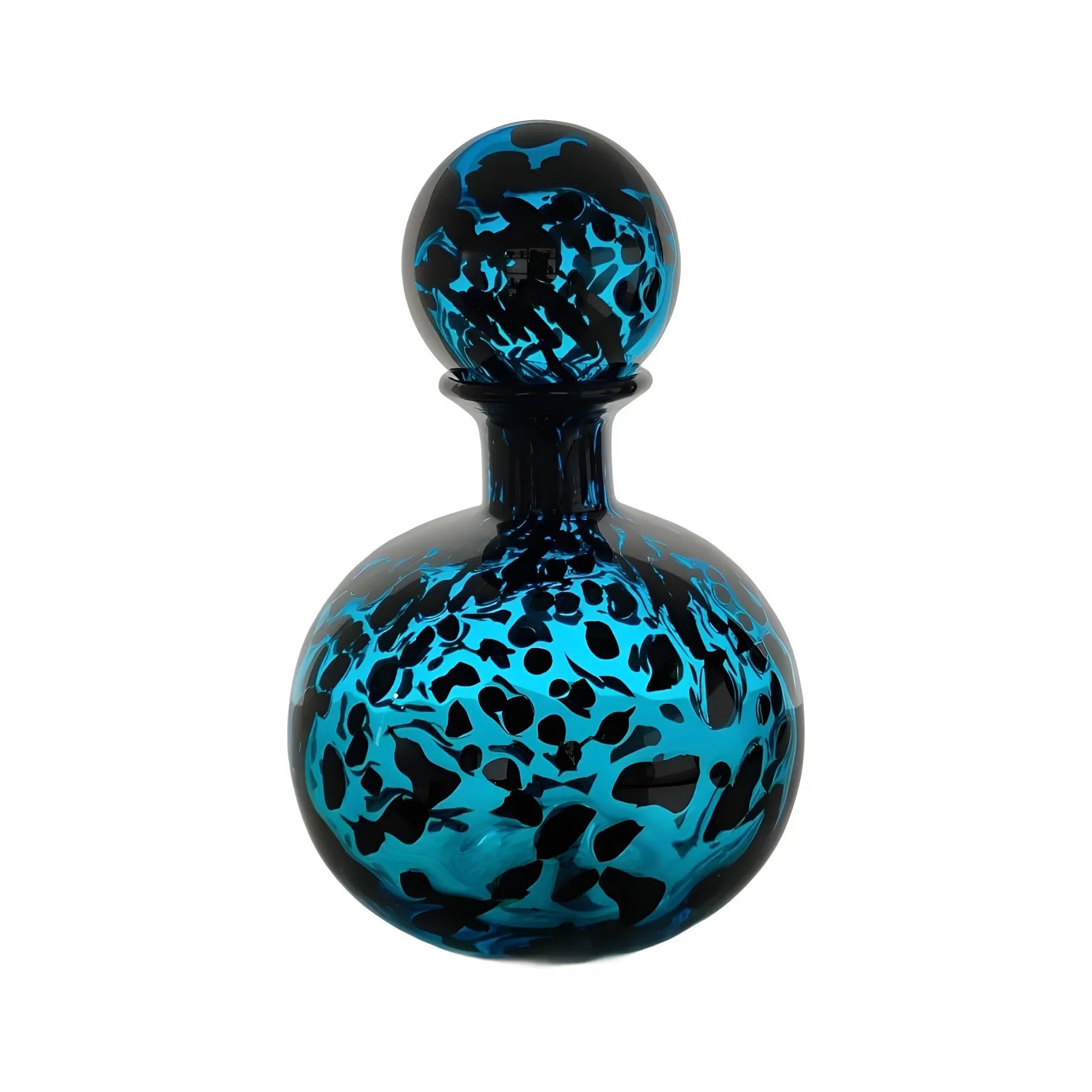 Afralia™ Leopard Print Glass Vase with Lid, Colorful Terrarium Home Decoration